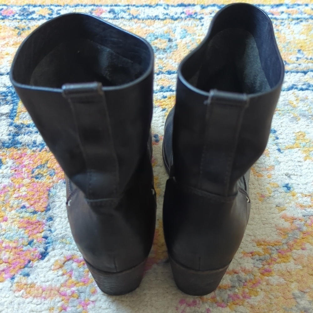 Rag & Bone Mercer II Handmade Goodyear Leather Slouchy Moto Boots Black 38.5 - Picture 5 of 15
